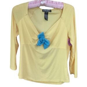 Bisou Bisou 3/4 Sleeve Embellished Top L